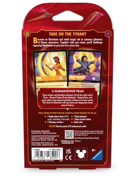 Disney Lorcana Reign of Jafar Mazo De Inicio Ambar-Amatista Inglés